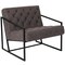 Flash Furniture 31.75&#x22; Gray and Black Contemporary Bomber Jacket Tufted Lounge Chair
